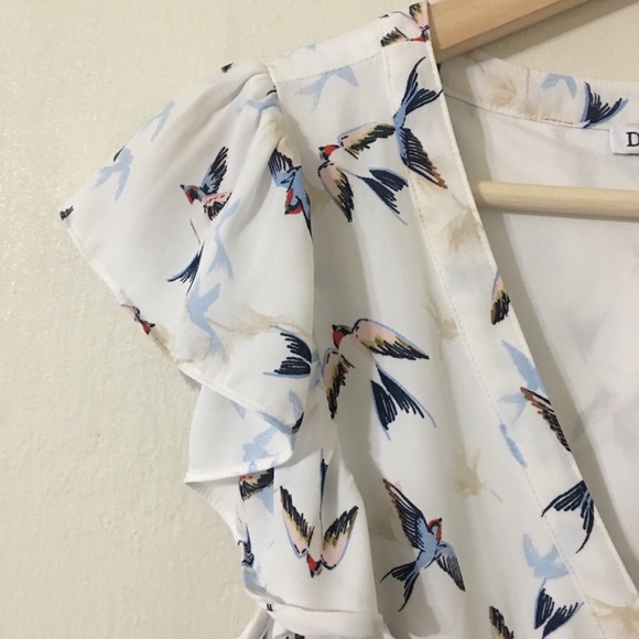 DR2 by Daniel Rainn Patterned Ruffle V-neck Dress - Picture 8 of 8